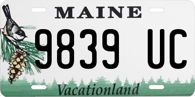 ME license plate 9839UC