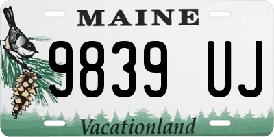 ME license plate 9839UJ