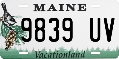 ME license plate 9839UV