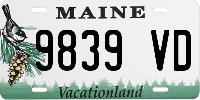 ME license plate 9839VD