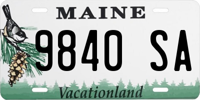 ME license plate 9840SA