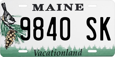 ME license plate 9840SK