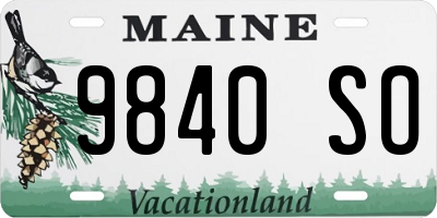 ME license plate 9840SO