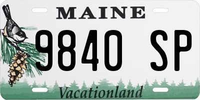 ME license plate 9840SP