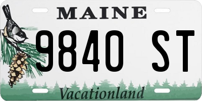 ME license plate 9840ST