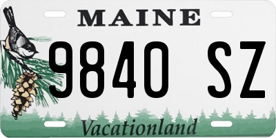 ME license plate 9840SZ