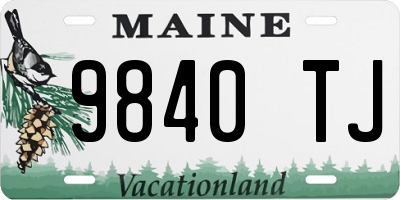 ME license plate 9840TJ