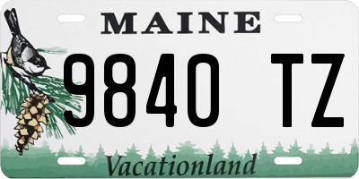 ME license plate 9840TZ