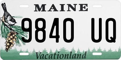 ME license plate 9840UQ