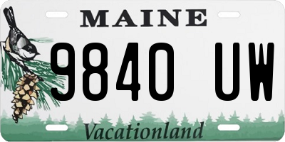 ME license plate 9840UW