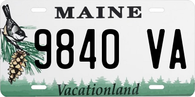 ME license plate 9840VA