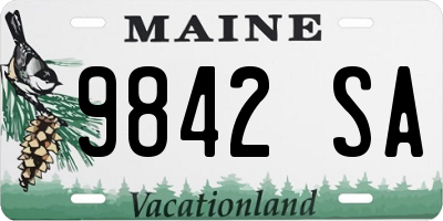 ME license plate 9842SA