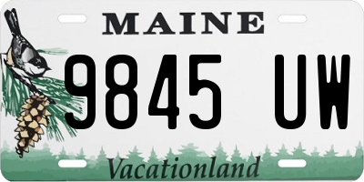 ME license plate 9845UW