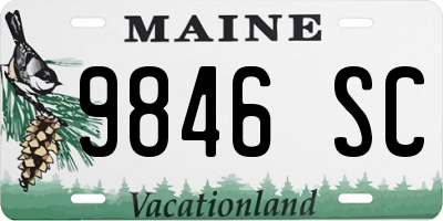 ME license plate 9846SC