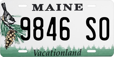 ME license plate 9846SO