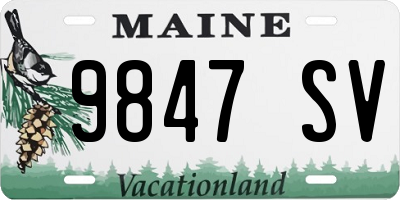 ME license plate 9847SV