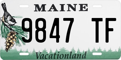 ME license plate 9847TF