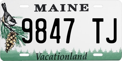 ME license plate 9847TJ