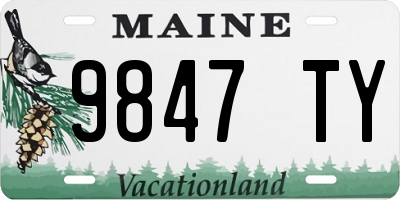 ME license plate 9847TY