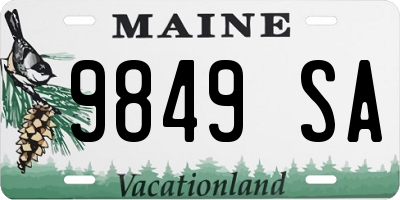 ME license plate 9849SA