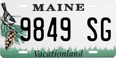 ME license plate 9849SG