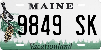 ME license plate 9849SK