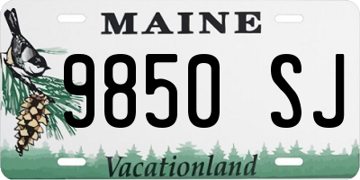 ME license plate 9850SJ