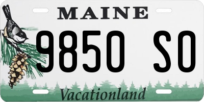 ME license plate 9850SO