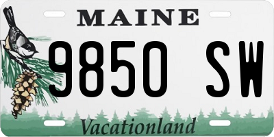ME license plate 9850SW