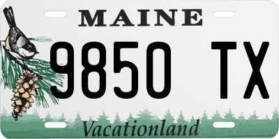 ME license plate 9850TX