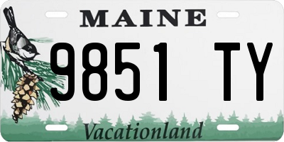 ME license plate 9851TY
