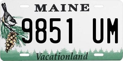 ME license plate 9851UM