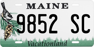 ME license plate 9852SC