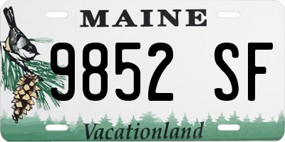 ME license plate 9852SF