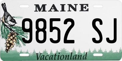 ME license plate 9852SJ