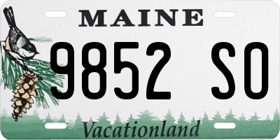 ME license plate 9852SO