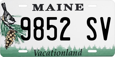 ME license plate 9852SV