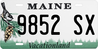 ME license plate 9852SX