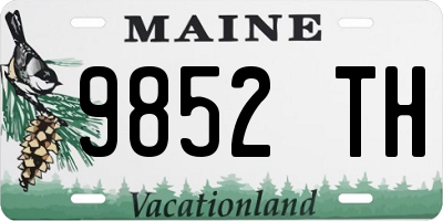ME license plate 9852TH