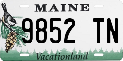 ME license plate 9852TN