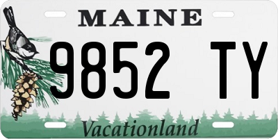 ME license plate 9852TY