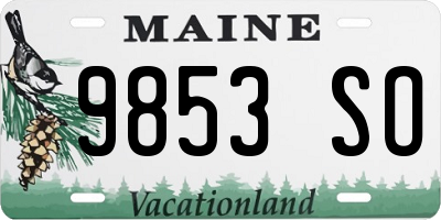 ME license plate 9853SO