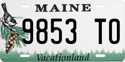ME license plate 9853TO