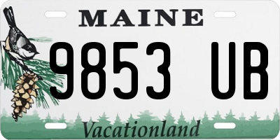 ME license plate 9853UB