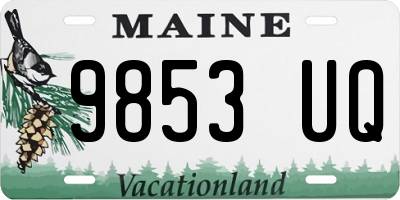 ME license plate 9853UQ