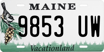 ME license plate 9853UW