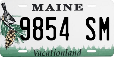 ME license plate 9854SM