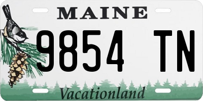 ME license plate 9854TN