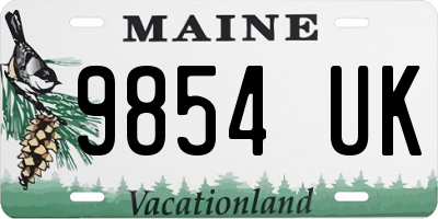 ME license plate 9854UK