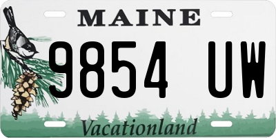 ME license plate 9854UW